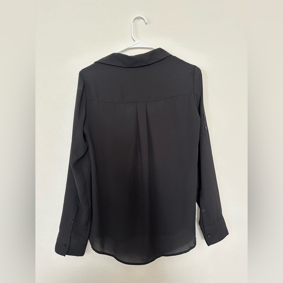 Express The Portifino Shirt Black Blouse - Picture 2 of 3